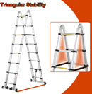 Wolketon 5M Teleskopleiter Klappleiter 2.5M+2.5M Aluminium