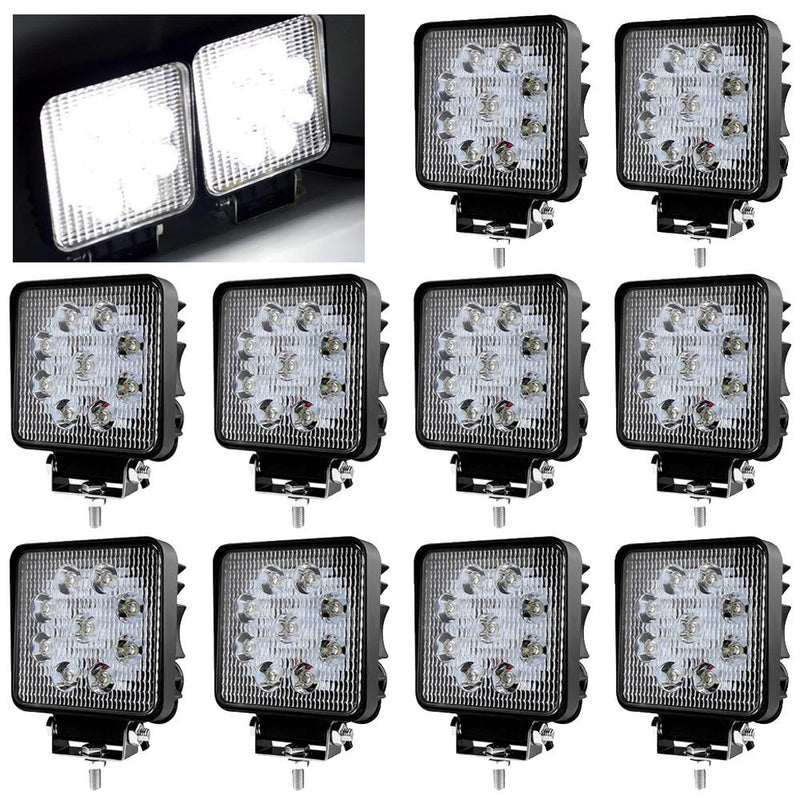 Wolketon Onlineshop Günstig Kaufen 10X 27W LED Scheinwerfer Quadrat Arbeitsscheinwerfer mit 9 LEDs Rückfahrscheinwerfer