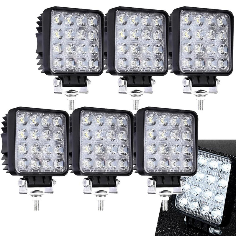 Wolketon Onlineshop Günstig Kaufen 6X 48W LED Scheinwerfer Quadrat Arbeitsscheinwerfer Rückfahrscheinwerfer Zusatzscheinwerfer