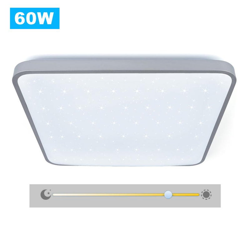 Online Shop Vingo Eckige 60W LED Deckenleuchte Sternenhimmel (Kaltweiß/Warmweiß/Farbwechsel/Dimmbar)