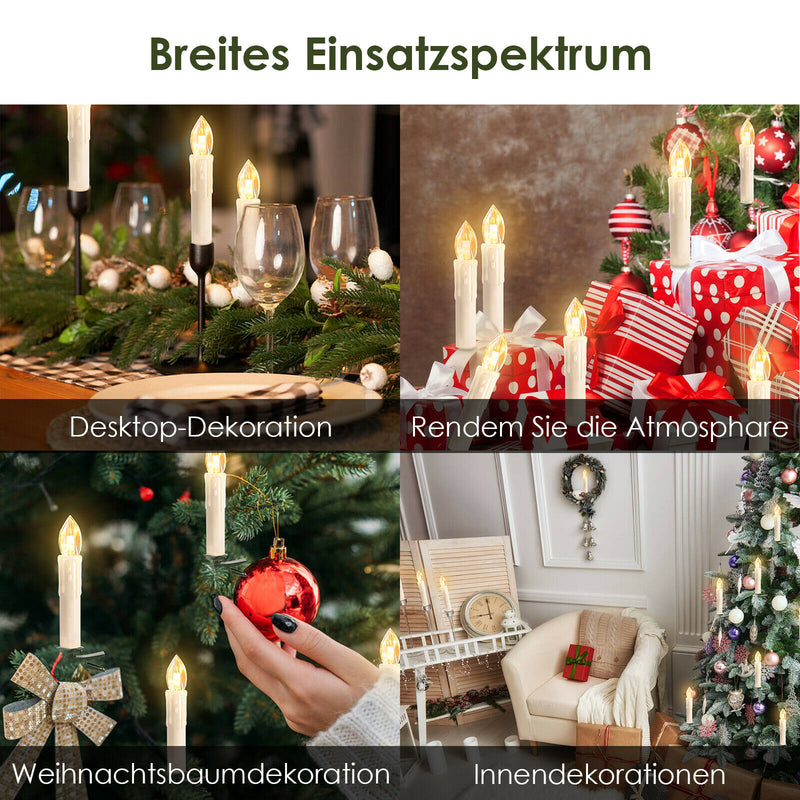 LED Weihnachtskerzen kabellos Warmweiß & RGB Kerzen mit Timer 10-50x