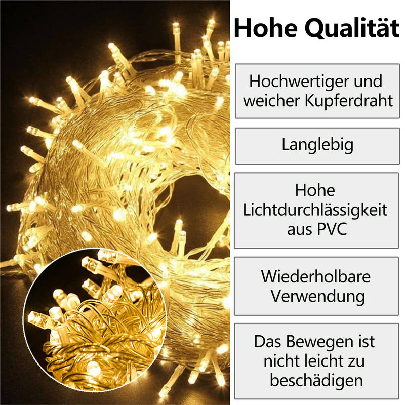 Wolketon LED Lichterkette Beleuchtung Weihnachten Deko IP44