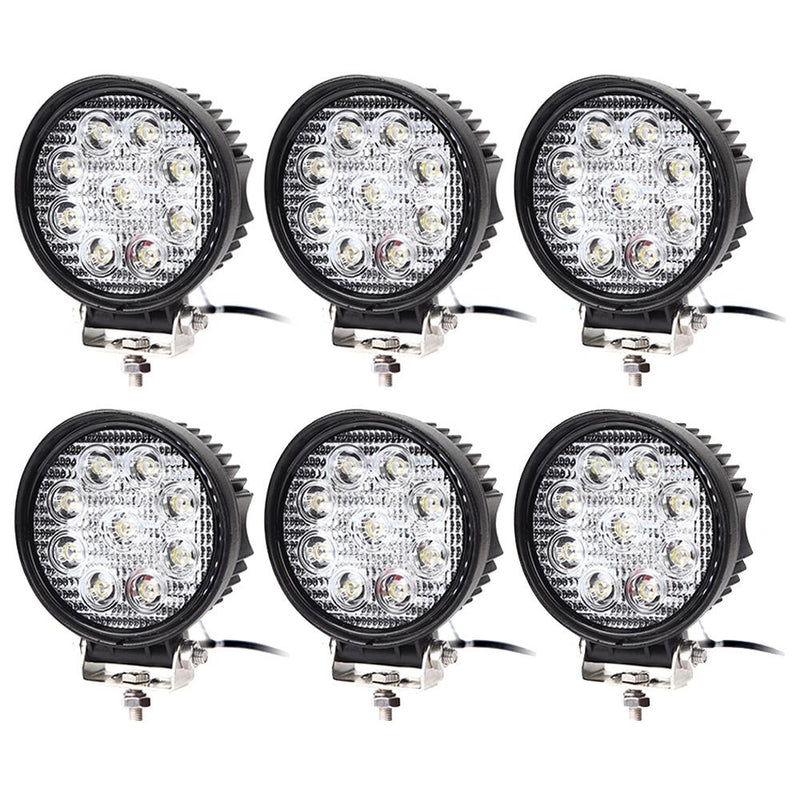 Wolketon Onlineshop Günstig Kaufen 6X 27W LED Scheinwerfer Runde Arbeitsscheinwerfer mit 9 LEDs Rückfahrscheinwerfer