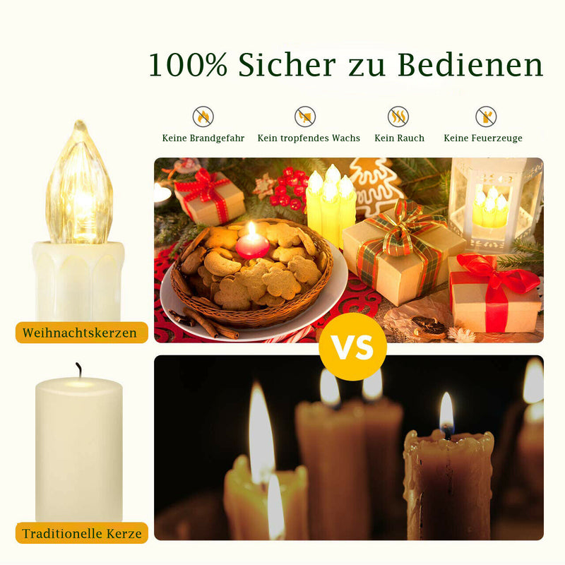 LED Weihnachtskerzen kabellos Warmweiß & RGB Kerzen mit Timer 10-50x