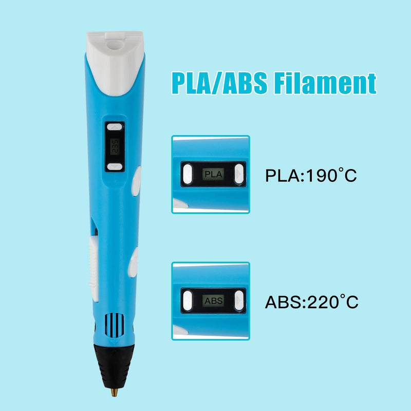 Wolketon 3D-Druckstift 12 Farben PLA-Filamentdruckstift mit LCD-Display