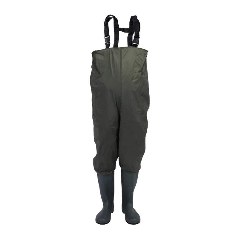 Wolketon Onlineshop Günstig Kaufen Wathose AngelnHosen Wasserdicht Fischer Teichhose Gummi mit Stiefel Gr.42/43
