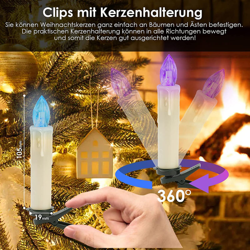 LED Weihnachtskerzen kabellos Warmweiß & RGB Kerzen mit Timer 10-50x