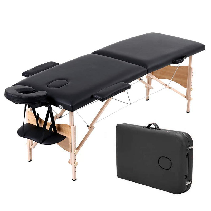 Wolketon Onlineshop Günstig Kaufen Schwarz Mobile Massageliege Klappbar mit Kopfstütze Höhenverstellbar