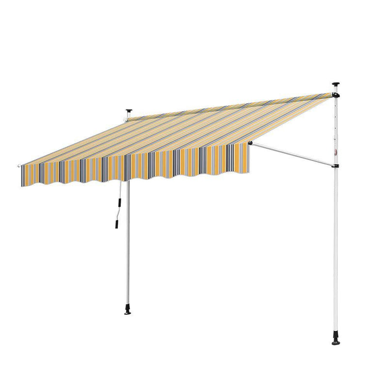 Wolketon Onlineshop Günstig Kaufen Gelenkarmmarkise 1.2 * 3.5m UV-beständig Einziehbar  (Gelb Blau)
