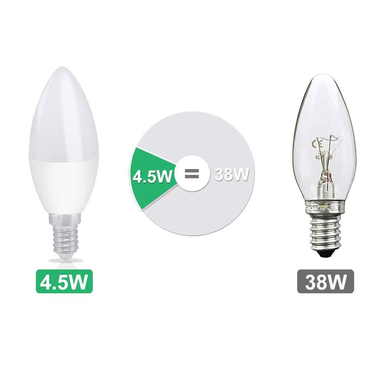 Online Shop 4.5W LED Birnen Ersetzt 38W Halogenlampen C37 E14 Warmweiß 3000K