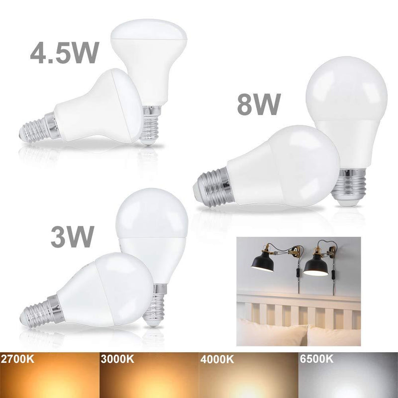 Online Shop 4.5W LED Birnen Ersetzt 38W Halogenlampen C37 E14 Warmweiß 3000K