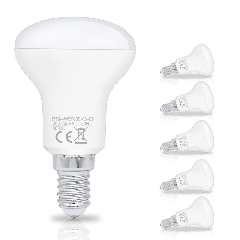 Wolketon Onlineshop Günstig Kaufen 4.5W LED Birnen LED Glühbirnen Ersetzt 38W Halogenlampen C37 E14 Warmweiß 3000K 6er Pack