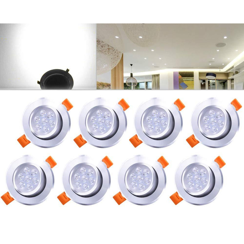 Wolketon Onlineshop Günstig Kaufen® 8er 7W LED Spot Einbauleuchte Kaltweiß Einbau Strahler Set Decken Lampe [Energieklasse A++]