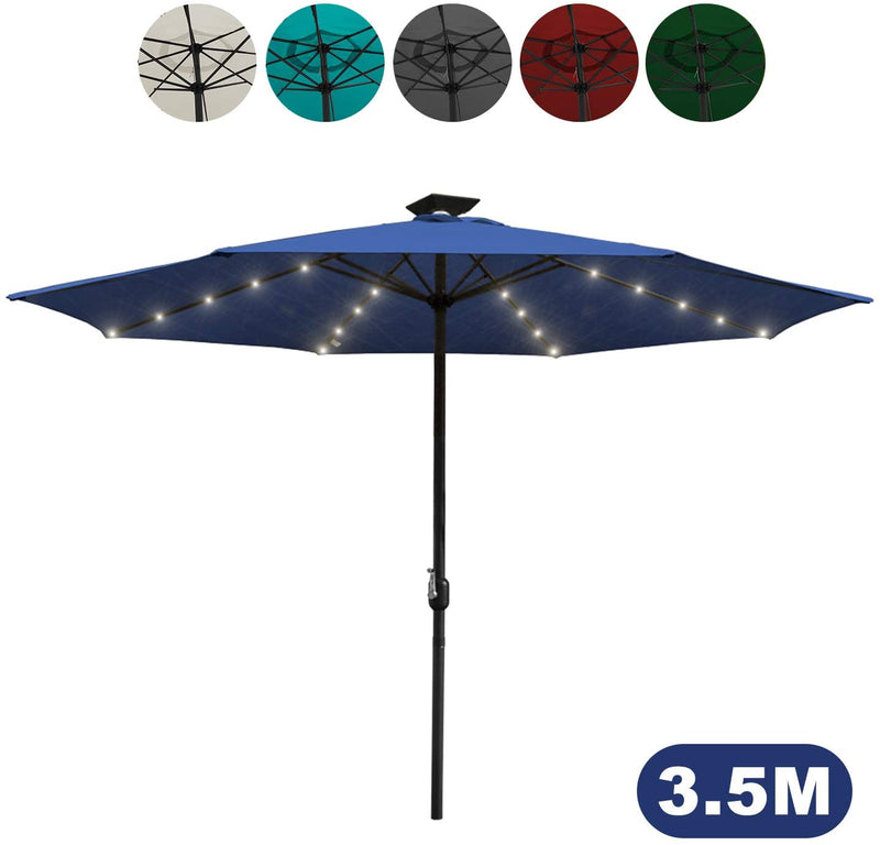 Wolketon Onlineshop Günstig Kaufen Ø350cm Sonnenschirm Blau mit LEDs