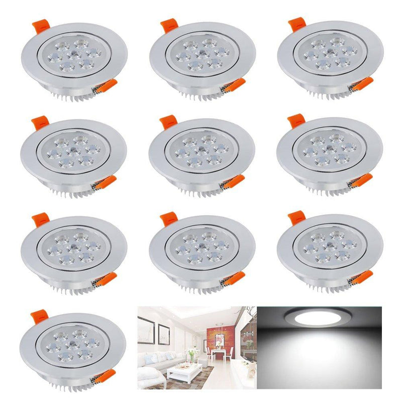 Wolketon Onlineshop Günstig Kaufen® 10 Set 7W LED Einbauleuchte Einbau Strahler LED Strahler Beleuchtung Kaltweiß [Energieklasse A++]