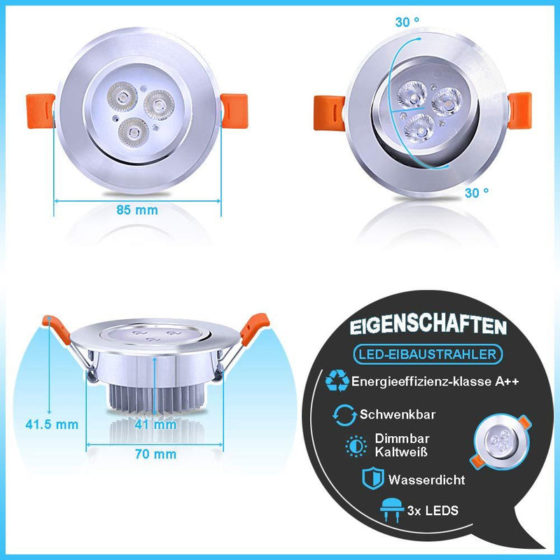Wolketon Onlineshop Günstig Kaufen 10x Runde LED Panel Farbwechsel 3 in 1 Einbauleuchte Deckenstrahler