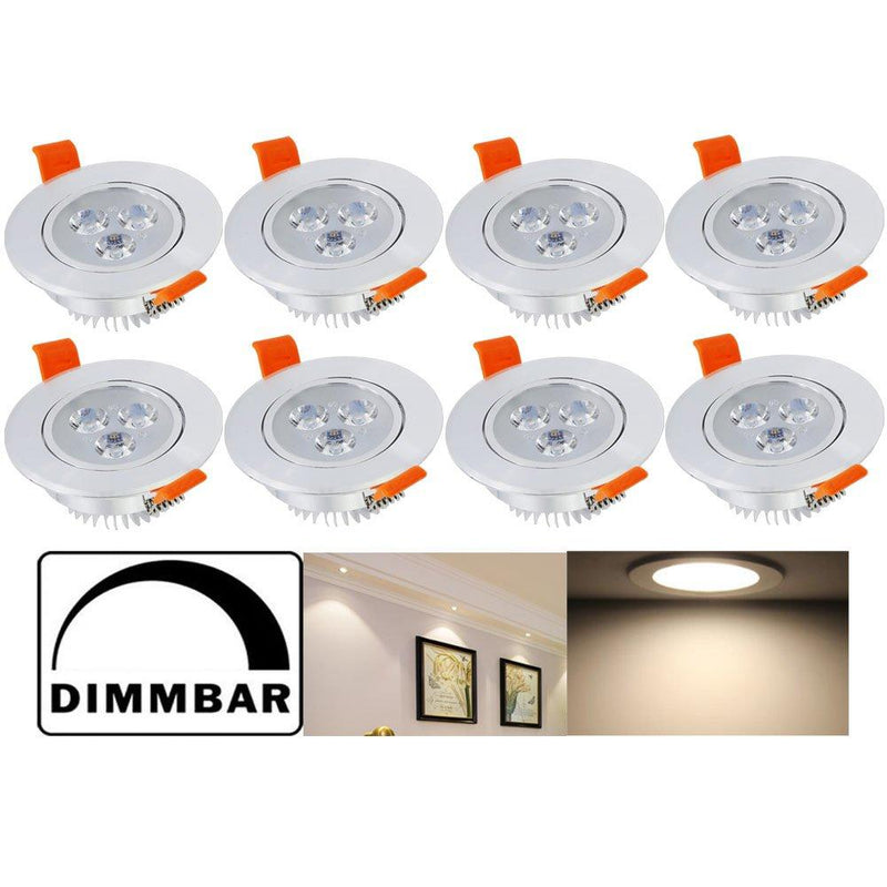 Wolketon Onlineshop Günstig Kaufen 8er Set 3W Warmweiß Dimmbar LED Einbaustrahler