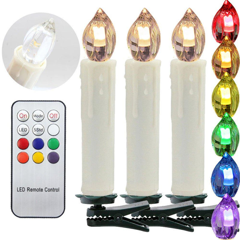 Wolketon Onlineshop Günstig Kaufen Kabellose LED RGB Weihnachtskerzen Lichterkette Christbaum Kerzen Party Deko