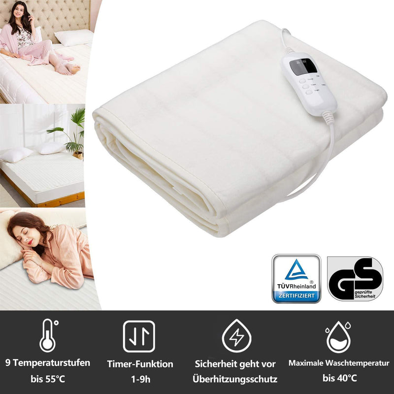 Wolketon Onlineshop Günstig Kaufen Weiß Wärmeunterbett 150X80cm Elektrische Heizdecke mit 9 Temperaturstufen