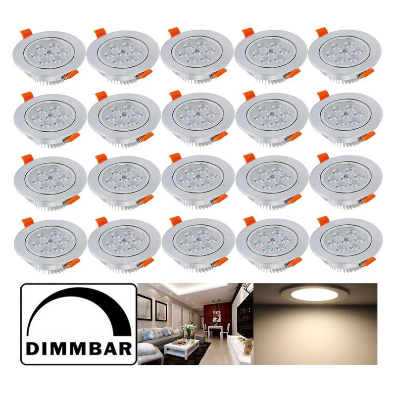 Wolketon Onlineshop Günstig Kaufen® 20 pcs 7W LED Einbauleuchte Dimmbar Warmweiß Einbauspot [Energieklasse A++]