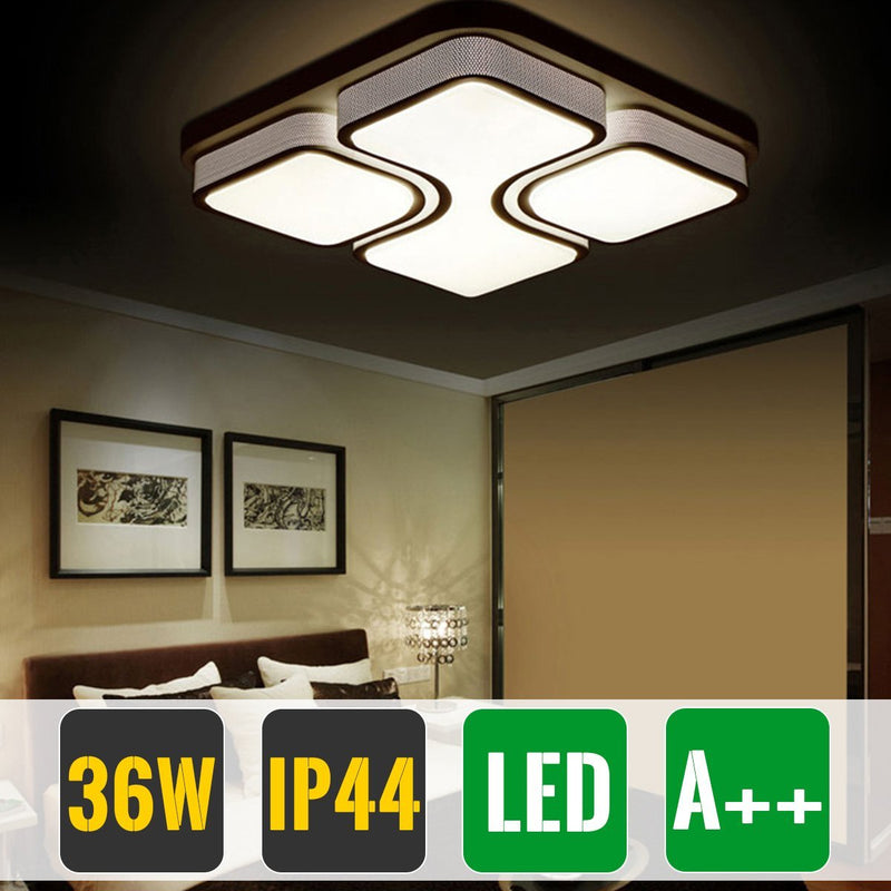 Wolketon Onlineshop Günstig Kaufen 36W Warmweiß Schwarze-Schale Platz Modern Wohnzimmer LED Deckenlampe