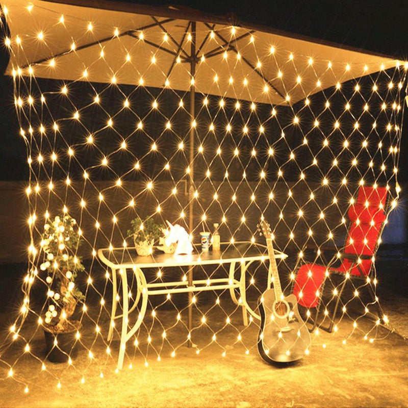 Wolketon Onlineshop Günstig Kaufen 2 * 2M LED Lichternetz Lichterkette mit 204 LEDs Weihnachten mit Steuerbox Netz-ineinander greifen