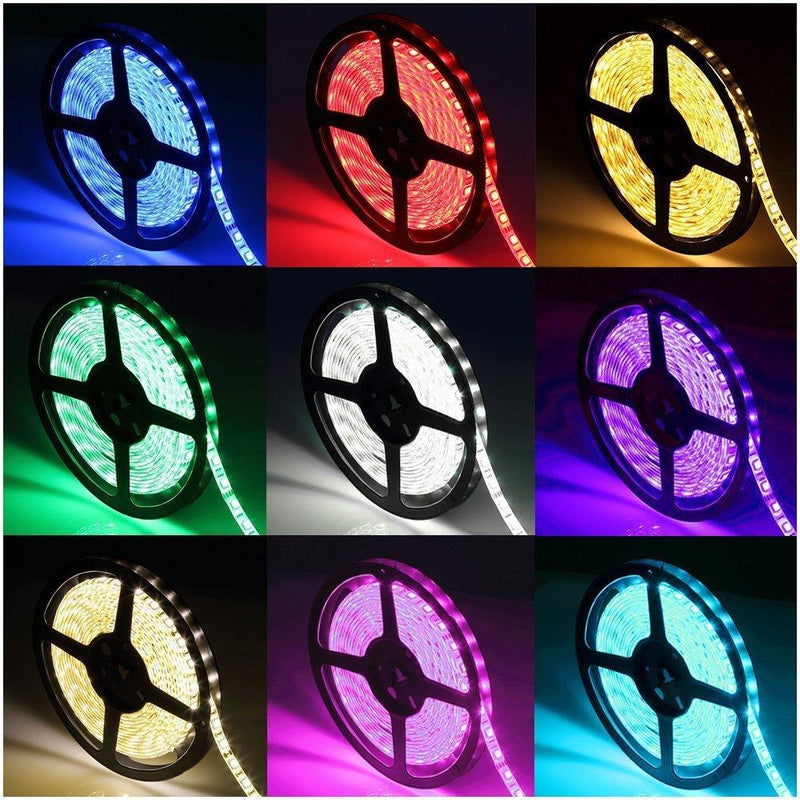 Wolketon Onlineshop Günstig Kaufen® 5M 60er LEDs RGB LED Strip Wasserdicht IP20 Mit Fernbedienung 24 Tasten, Netzteil, Trafo, Controller