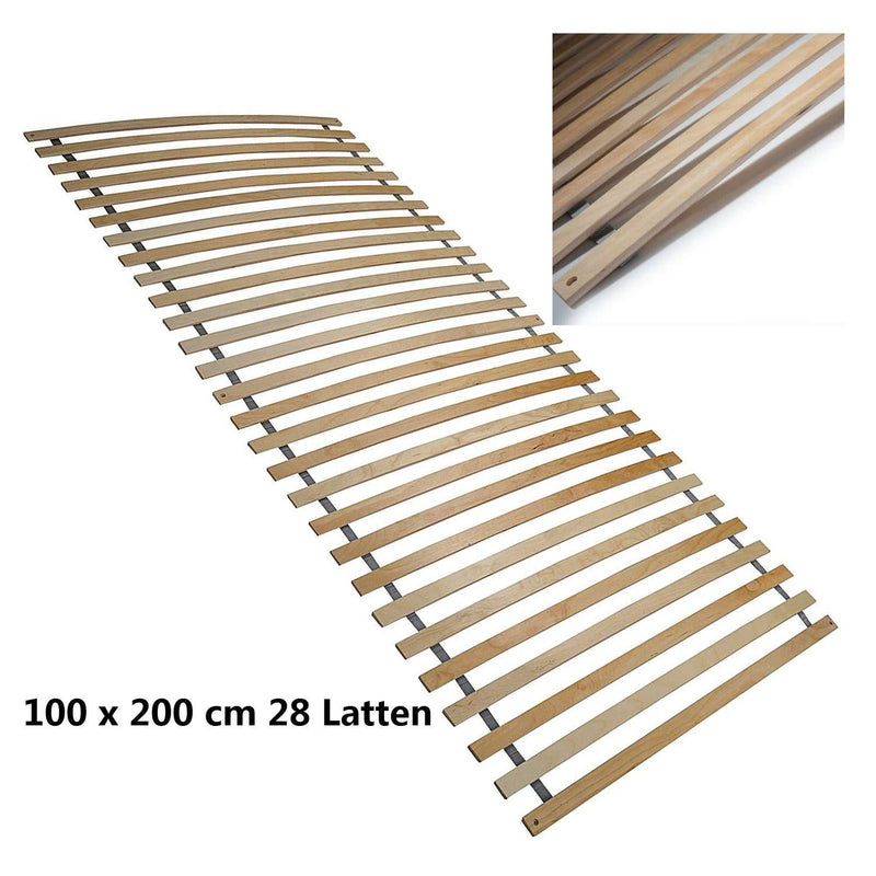 Wolketon Onlineshop Günstig Kaufen Lattenrost, Rollrost Rahmenlos 100x200cm, mit 28 Latten, Holzlatten Birke