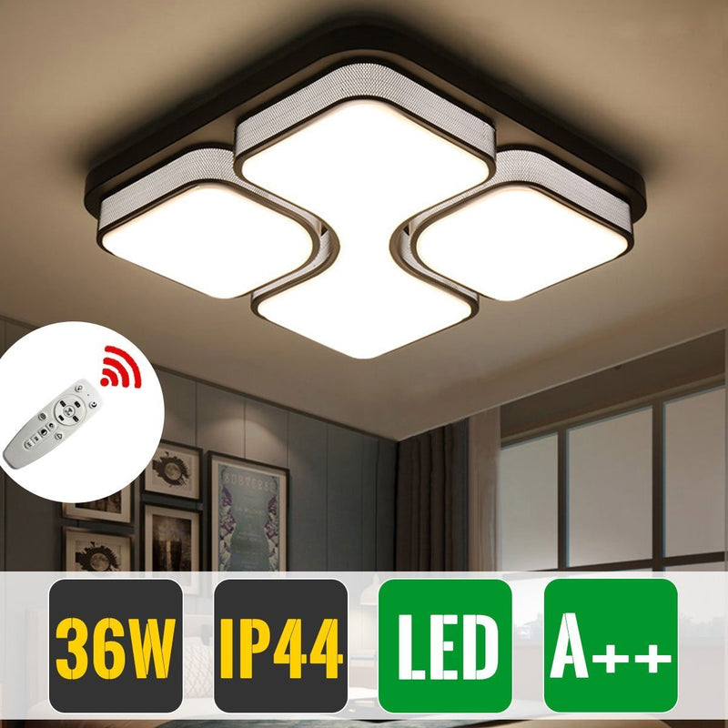 Wolketon Onlineshop Günstig Kaufen 36W Dimmbar Schwarze-Schale Platz Modern Wohnzimmer LED Deckenlampe