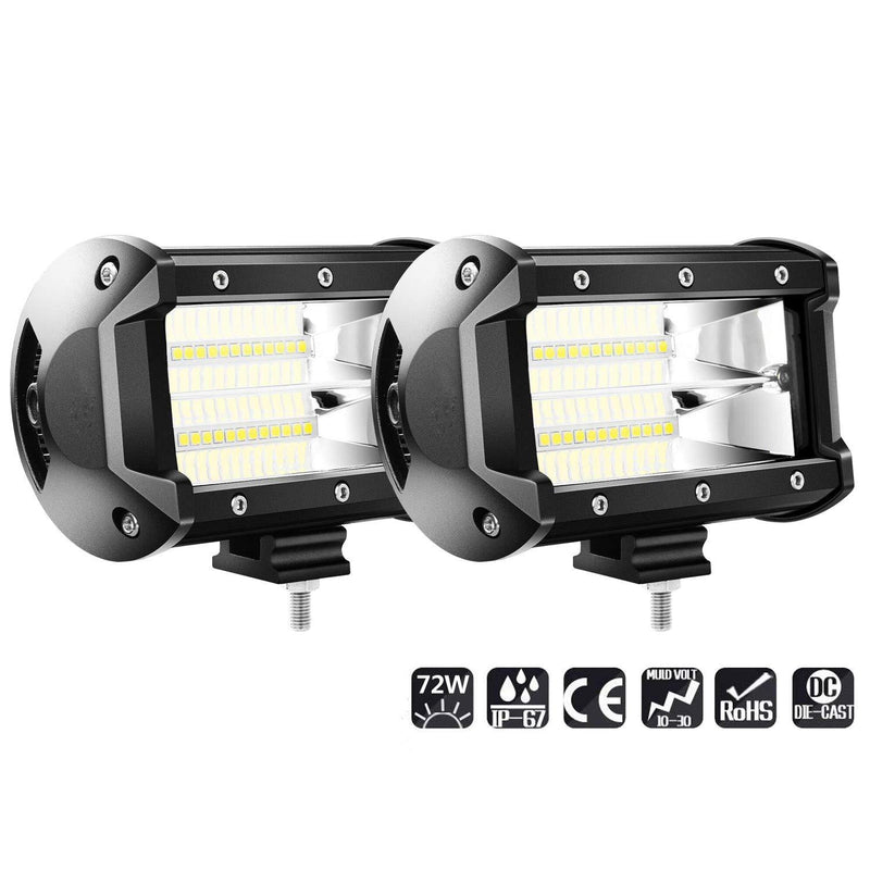 Wolketon Onlineshop Günstig Kaufen 2 x 72W LED Arbeitsscheinwerfer Zusatzscheinwerfer 12V Auto Flutlicht Spotlight