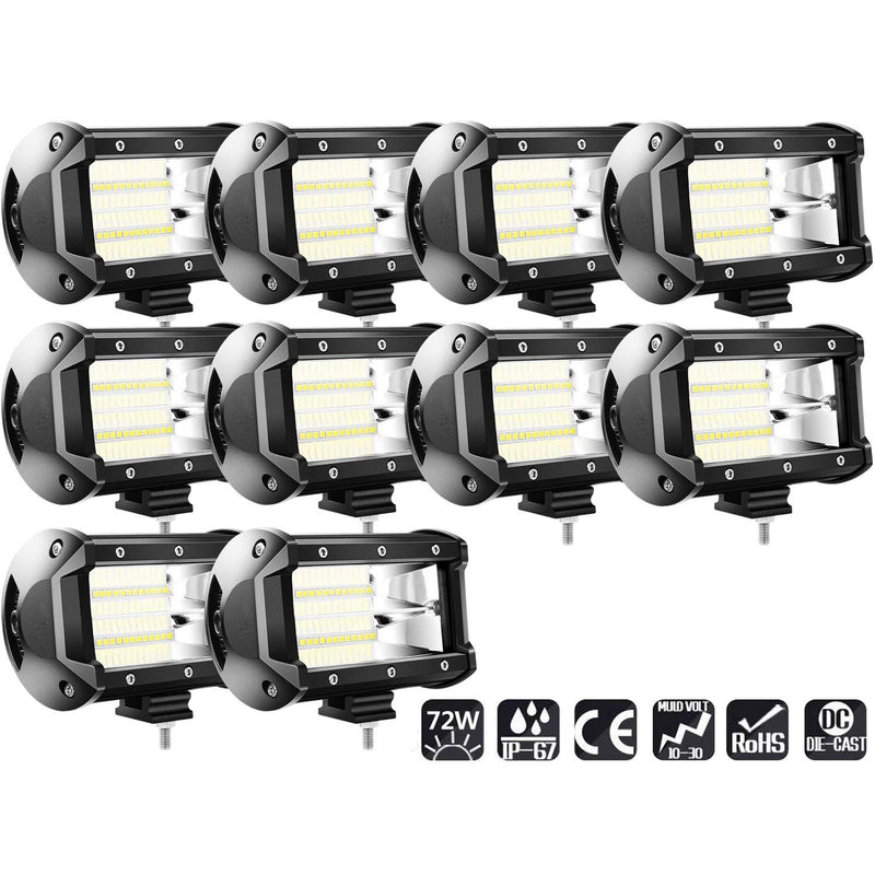 Wolketon Onlineshop Günstig Kaufen 10 x 72W LED Arbeitsscheinwerfer Zusatzscheinwerfer 12V Auto Flutlicht Spotlight