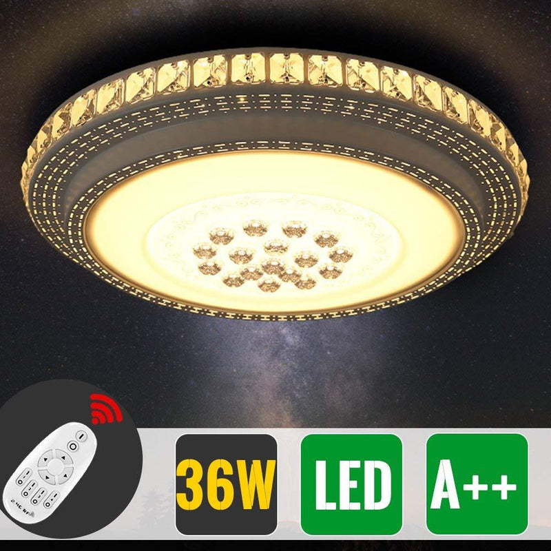 Wolketon Onlineshop Günstig Kaufen 36W LED Deckenlampe Dimmbar Rund kristall Starlight-Effekt