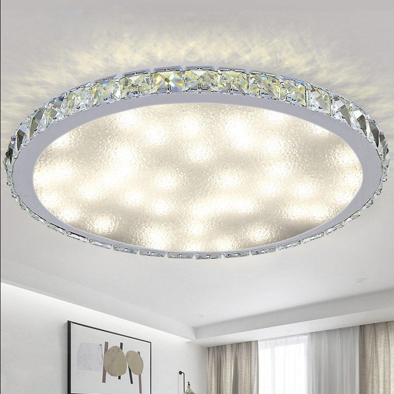 Wolketon Onlineshop Günstig Kaufen 48W LED Deckenleuchte Crystal Dekor Wohnzimmer Funkel Deckenbeleuchtung Rund mit Fernbedienung