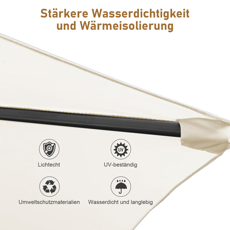 Wolketon Sonnenschirm Ampelschirm 3.0M/3.5M mit/ohne LED