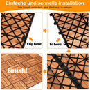 Wolketon 11x Holzfliesen Terrassenfliesen Garten Fliesen 1x1m Bodenbelag