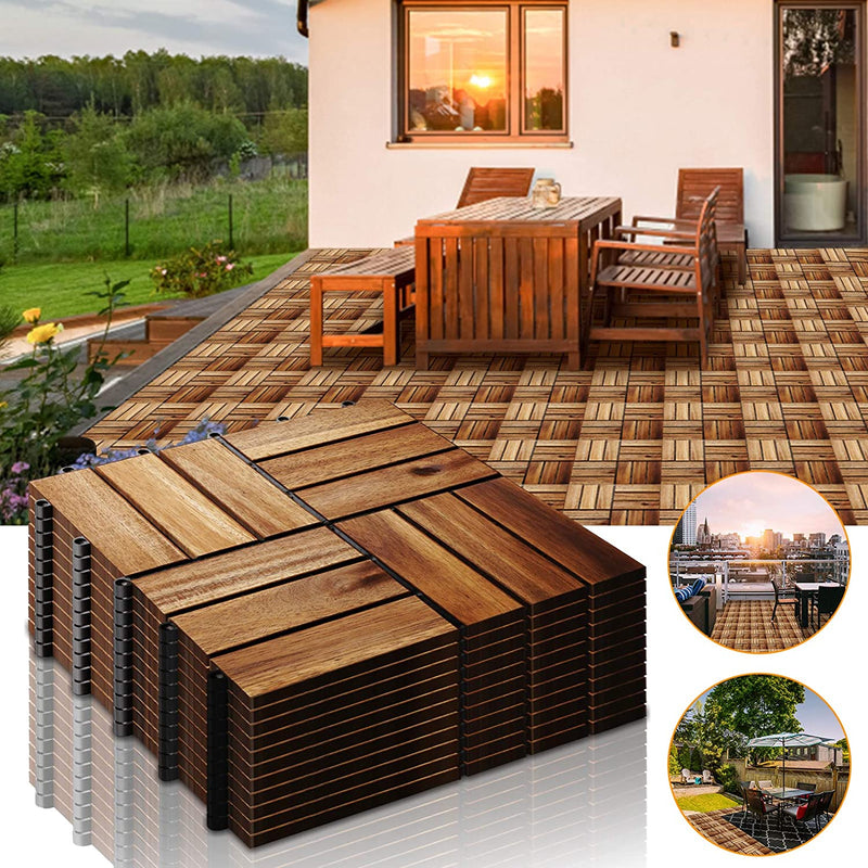 Wolketon 11x Holzfliesen Terrassenfliesen Garten Fliesen 1m²