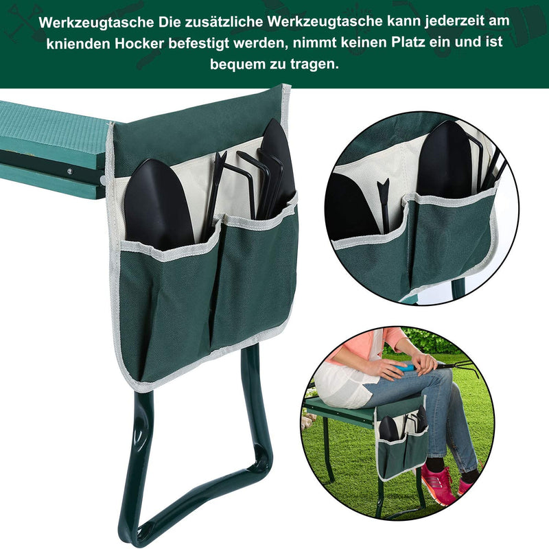 Wolketon Kniebank mit Tasche klappbar Sitzbank Gartenhocker Arbeitshocker