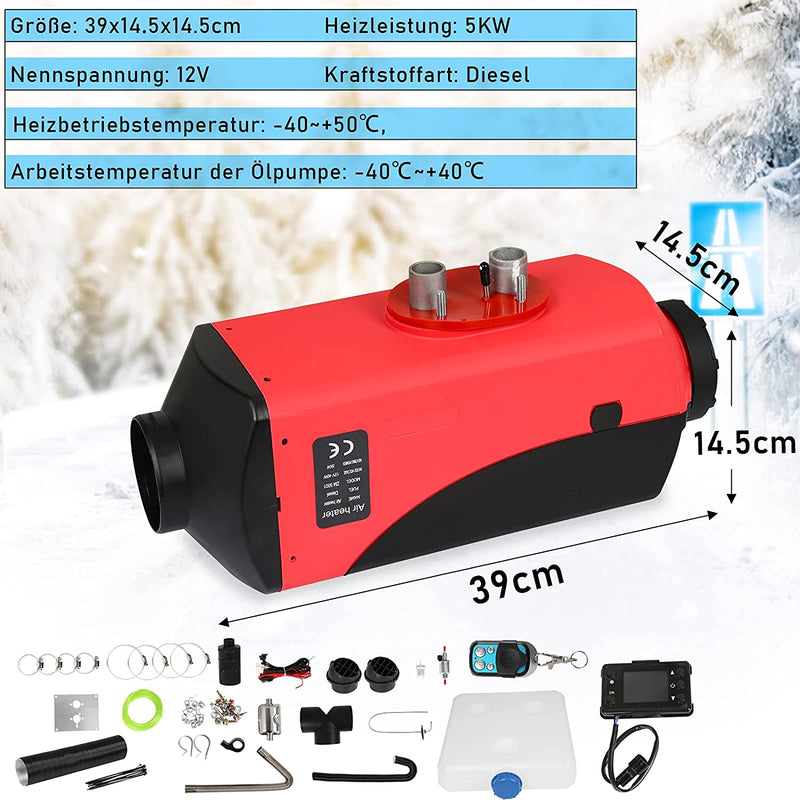 Wolketon 12V 5KW Diesel Lufterhitzer Standheizung für Auto