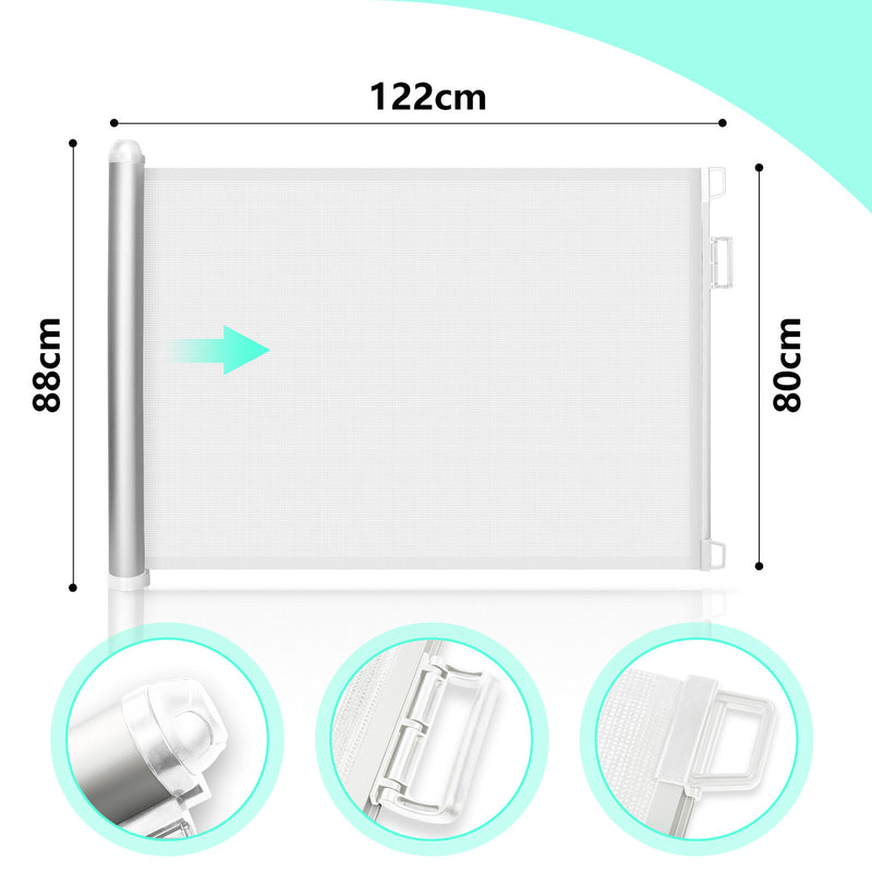 Wolketon Kindergitter Türschutzgitter Treppenschutzgitter ausziehbar & einrollbar