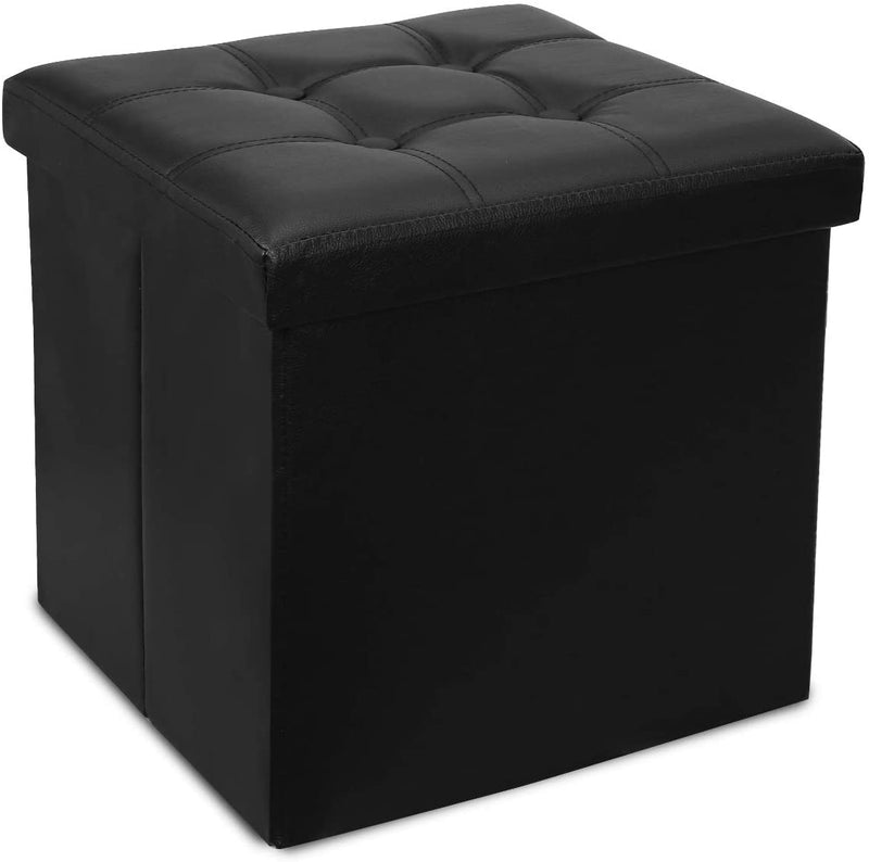 Wolketon Schwarz Faltbar Sitzhocker Aufbewahrungsbox 38x38x38cm 40L