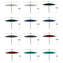 Wolketon Sonnenschirm Ø3.5m Ø3m Wasserabweisend UV30+ mit Beleuchtung