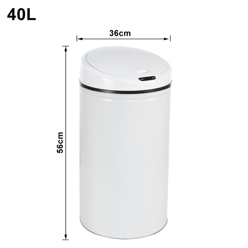 Abfalleimer 40 Liter Küche Papierkorb mit IR Sensor Mülleimer Bewegungssensor Kücheneimer Edelstahl Geruchsdichter Mülltonne Silber