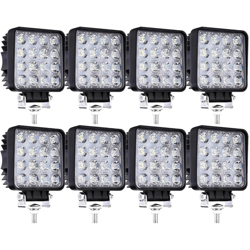 Wolketon Onlineshop Günstig Kaufen 8X 48W LED Scheinwerfer Quadrat Arbeitsscheinwerfer Rückfahrscheinwerfer Zusatzscheinwerfer