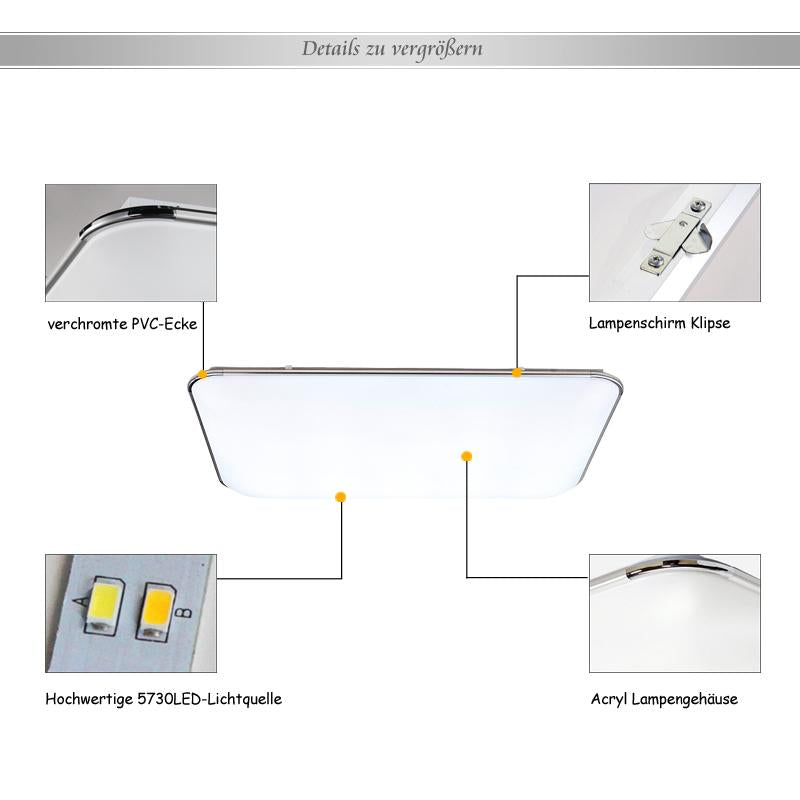 Online Shop LED Deckenleuchte 96W Weiß/Warmweiß/Dimmbar Hengda