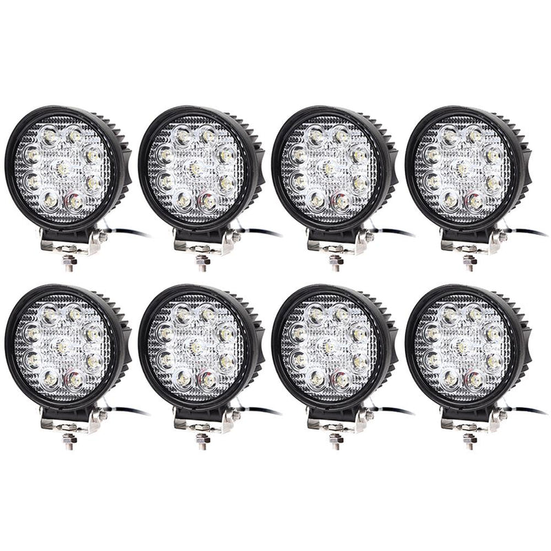 Wolketon Onlineshop Günstig Kaufen 8X 27W LED Scheinwerfer Runde Arbeitsscheinwerfer mit 9 LEDs Rückfahrscheinwerfer