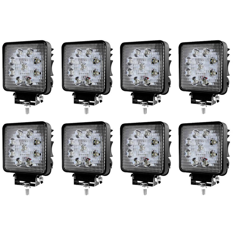 Wolketon Onlineshop Günstig Kaufen 8X 27W LED Scheinwerfer Quadrat Arbeitsscheinwerfer mit 9 LEDs Rückfahrscheinwerfer