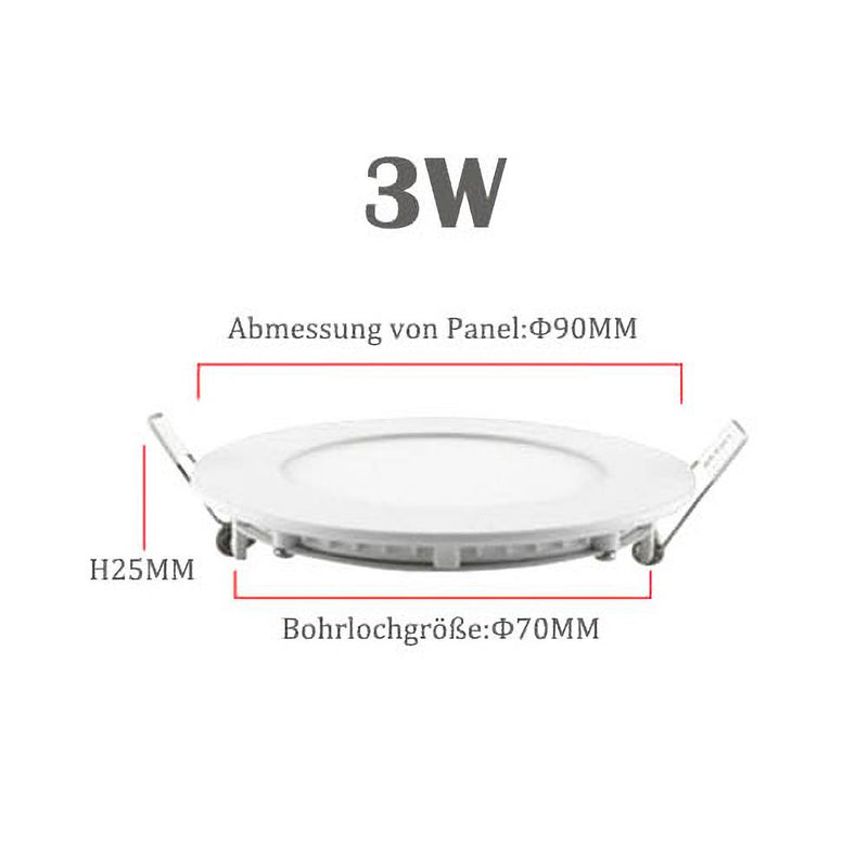 Hengda 5 x 3W LED Panel Lampe LED Einbauleuchten Ultraslim Farbwechsel 3 in 1 Dimmbar