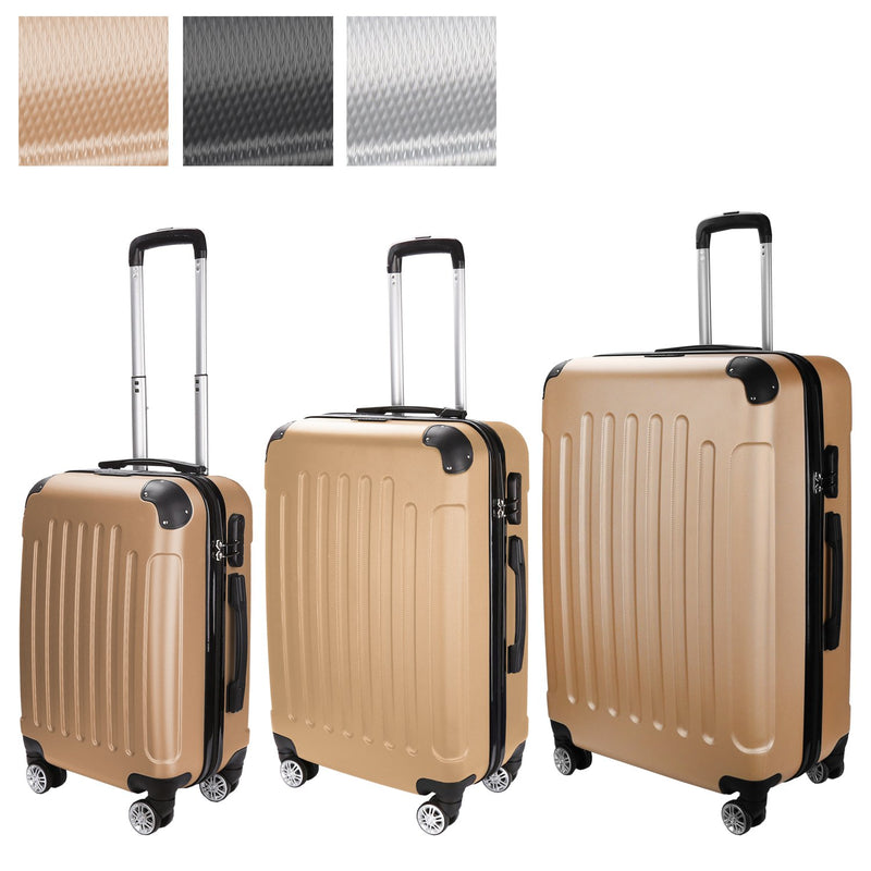 Wolketon Onlineshop Günstig Kaufen Tolletour 4 Rollen Champagner Trolley M-L-XL Handgepäck Hartschalenkoffer