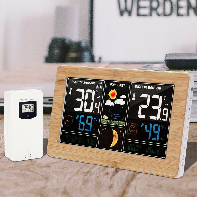 Wolketon Onlineshop Günstig Kaufen Wetterstation Thermometer Funkwetterstation Temperaturalarmen mit Farbdisplay