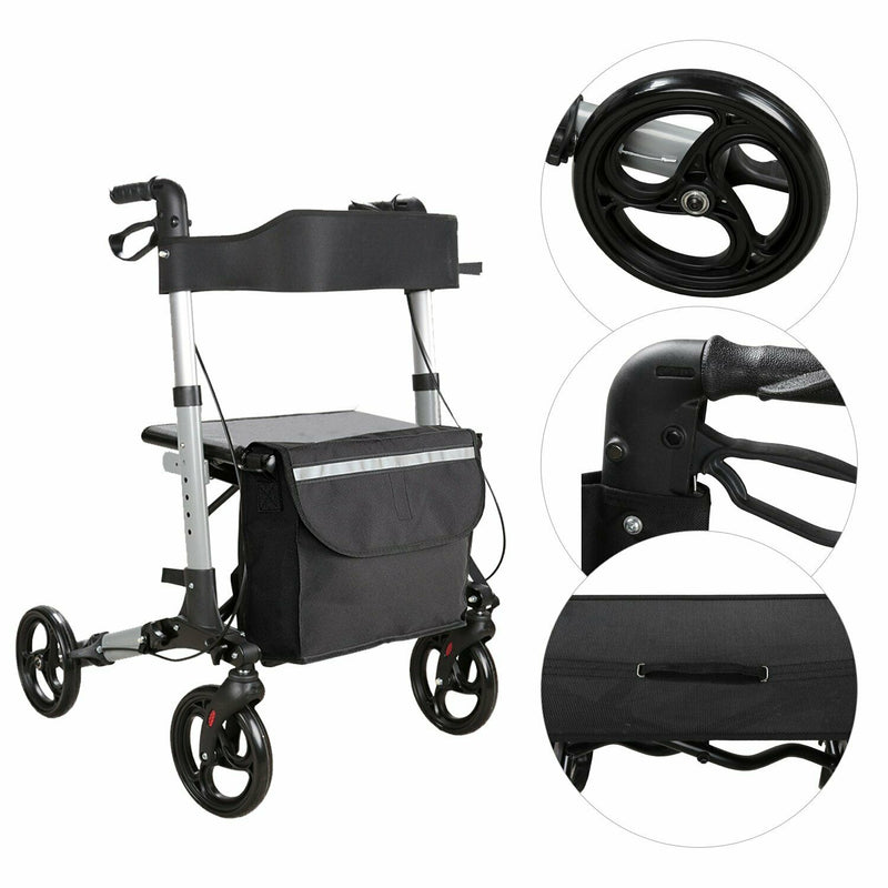 Wolketon Onlineshop Günstig Kaufen Gehwagen Rollator Alu Gehhilfe Klappbar Feststellbremse Leichtgewichtsrollator